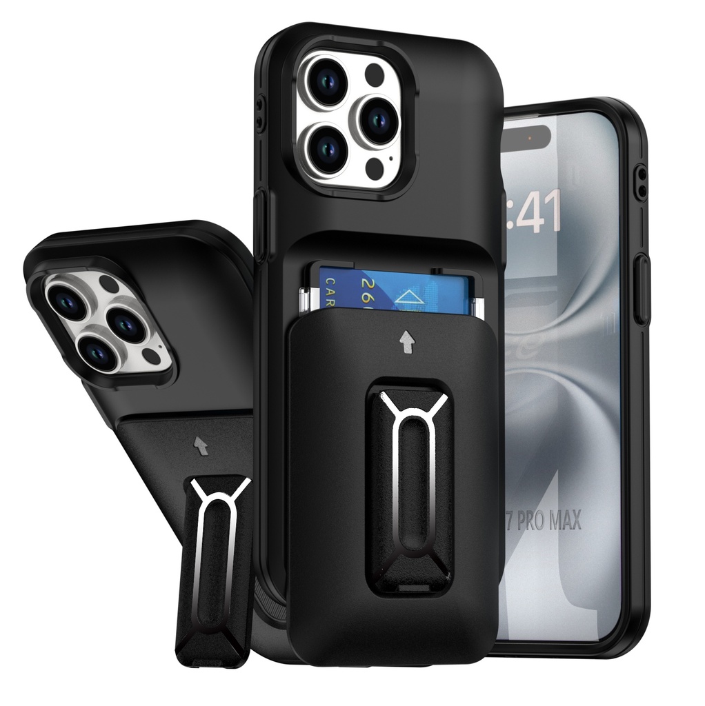 Card Holder Case for iPhone 13 Pro Max - Black