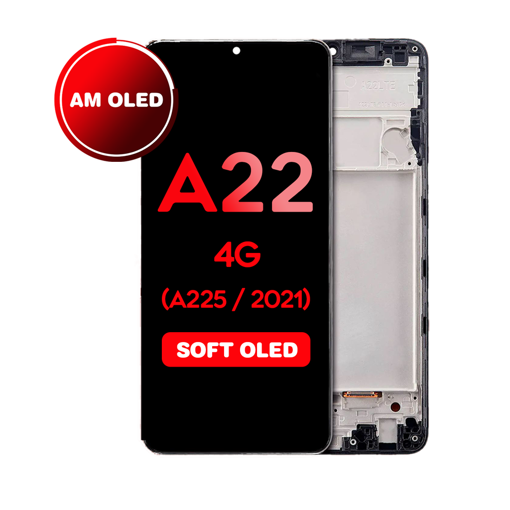 OLED Assembly With Frame For Samsung Galaxy A22 4G (A225 / 2021) (Aftermarket - OLED) (All Colors)