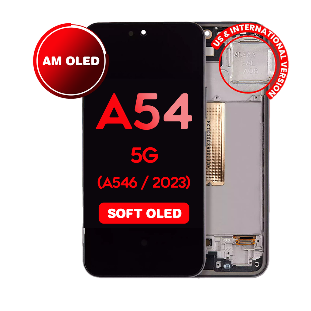OLED Assembly With Frame For Samsung Galaxy A54 5G (A546 / 2023) (US & International Version) (Aftermarket - OLED) (Graphite)