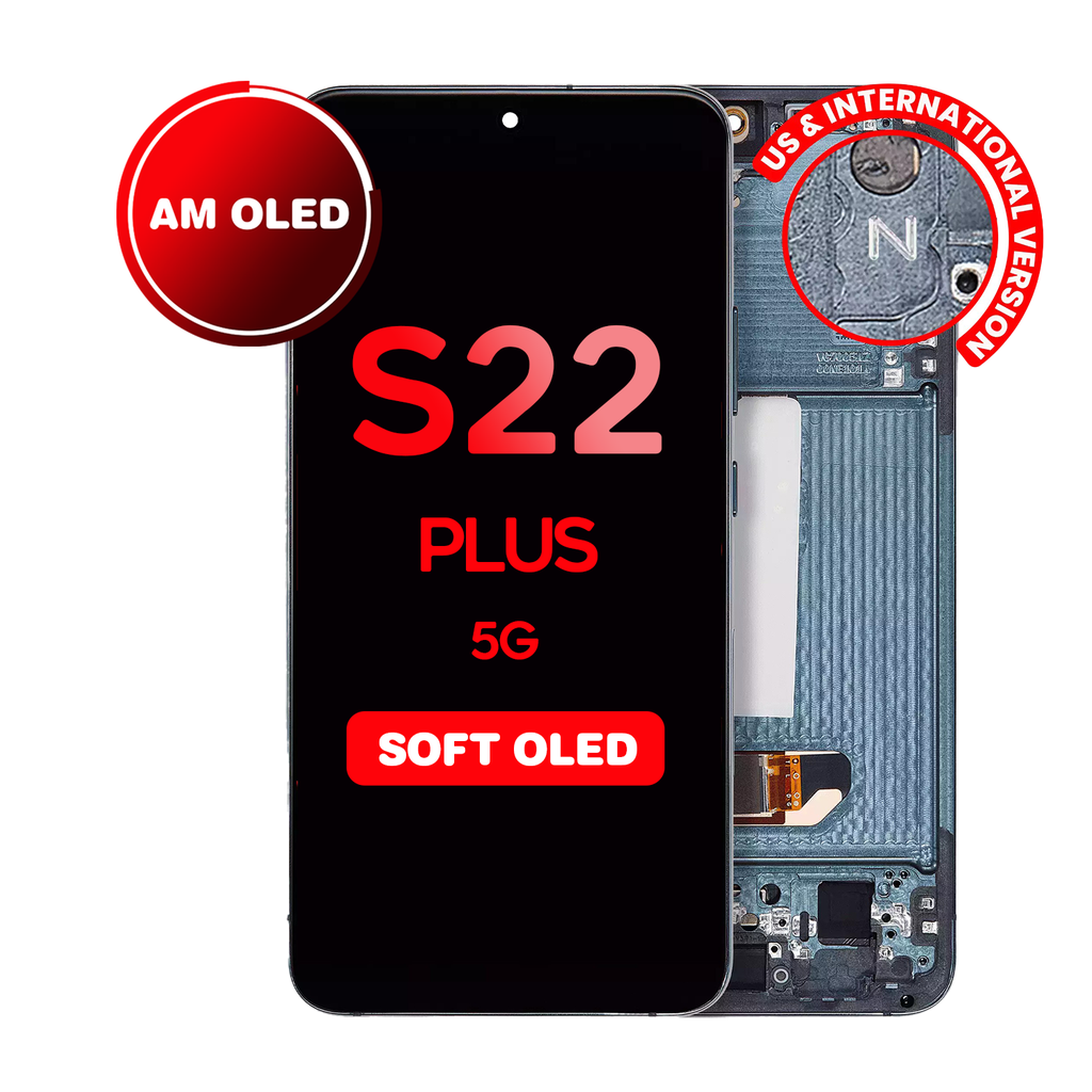 OLED Assembly for Samsung Galaxy S22 Plus (S906) with Frame  (US & International Version) (Aftermarket - OLED) (Green)