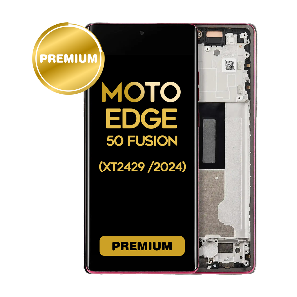 OLED Assembly With Frame For Motorola Moto Edge 50 Fusion 5G (XT2429 / 2024) (Premium) (Hot Pink)