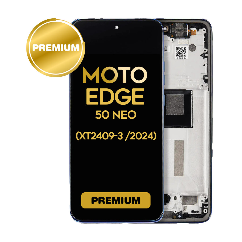 [LCD-XT2409-3-WF-BL] OLED Assembly With Frame For Motorola Moto Edge 50 Neo (XT2409-3 / 2024) (Premium) (Nautical Blue)
