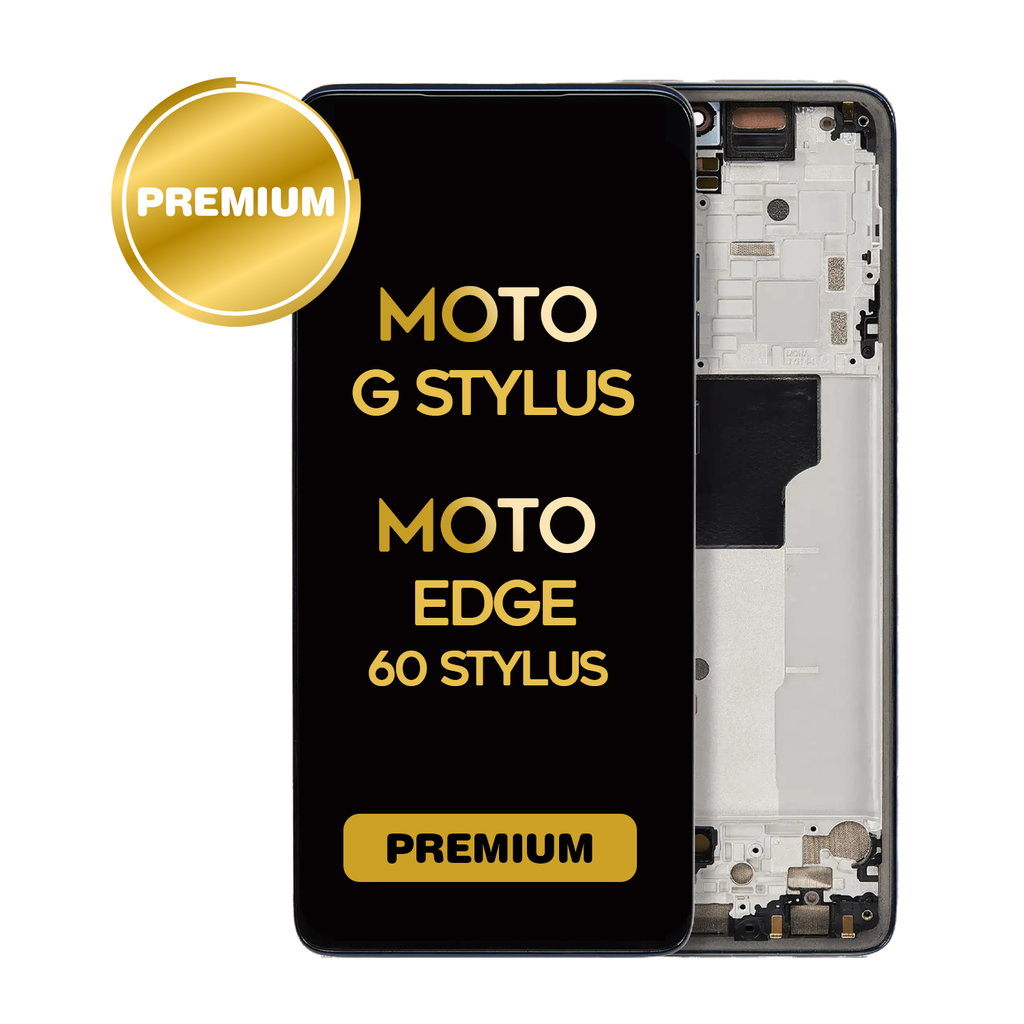 OLED Assembly With Frame For Motorola Moto G Stylus 5G (XT2517-3 / 2025) (Premium) / Motorola Moto Edge 60 Stylus (XT2517-4 / 2025) (Pantone Gibraltar Sea / Dark Blue)