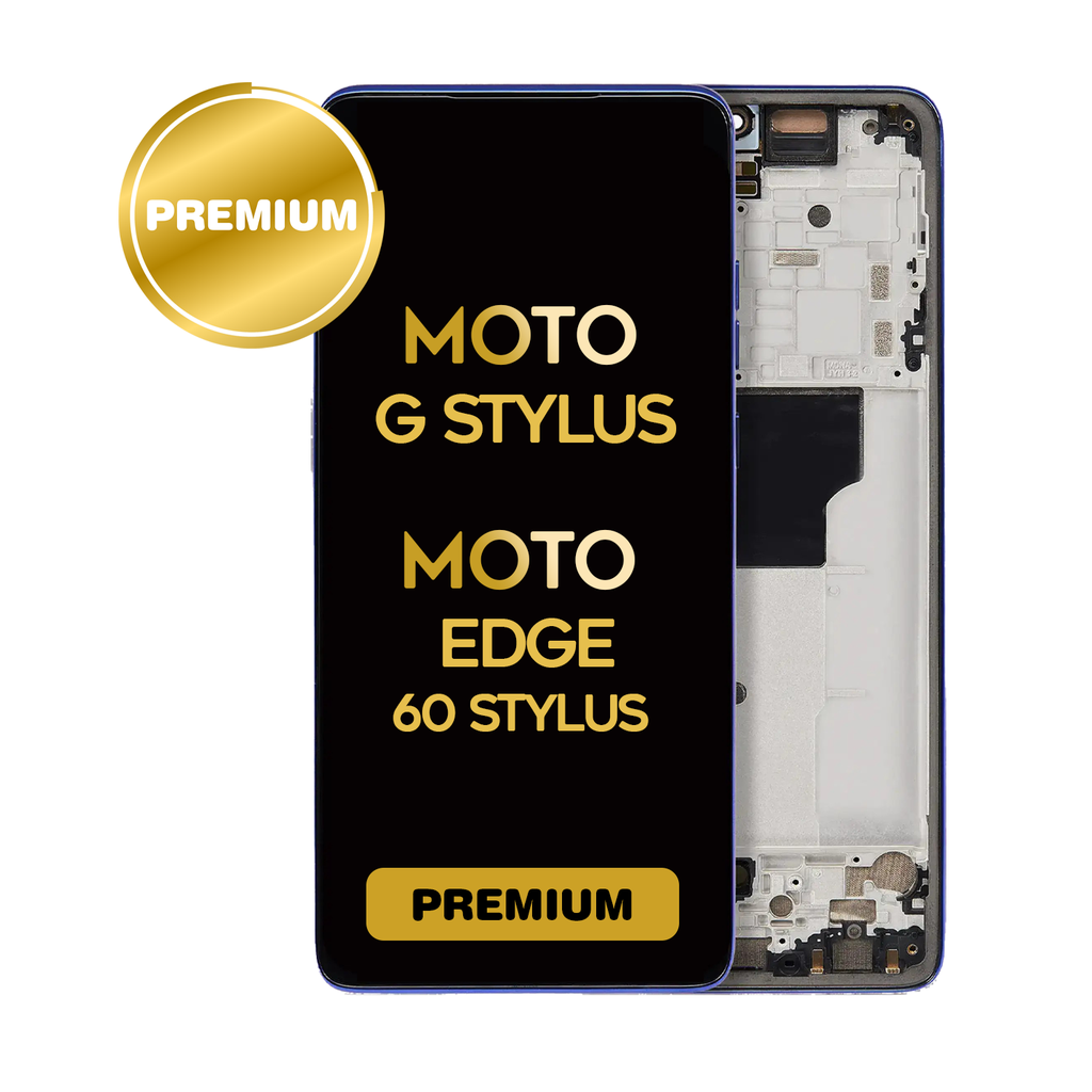 OLED Assembly With Frame For Motorola Moto G Stylus 5G (XT2517-3 / 2025) (Premium) / Motorola Moto Edge 60 Stylus (XT2517-4 / 2025) (Pantone Surf the Web / Light Blue)