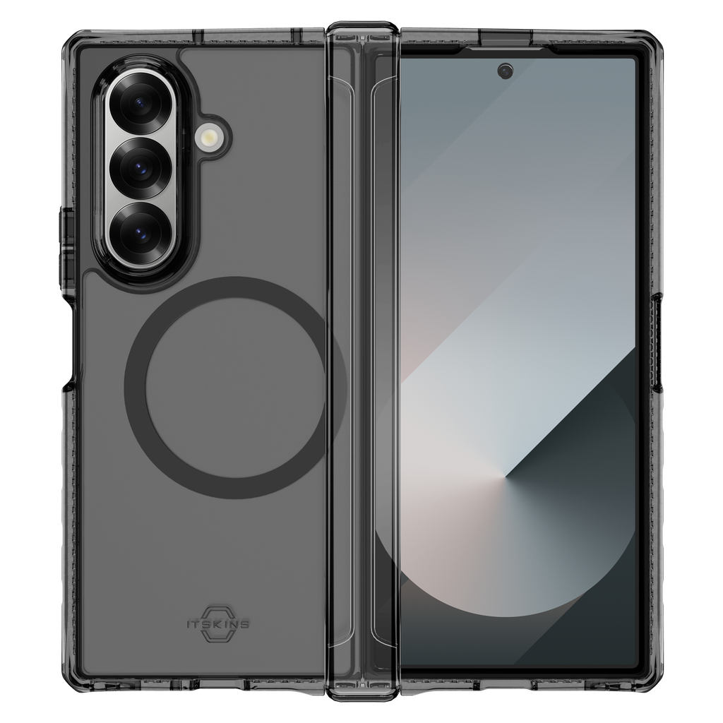 Itskins - Hybridr Clear Hinge Magsafe Case For Samsung Galaxy Z Fold7 - Smoke And Transparent
