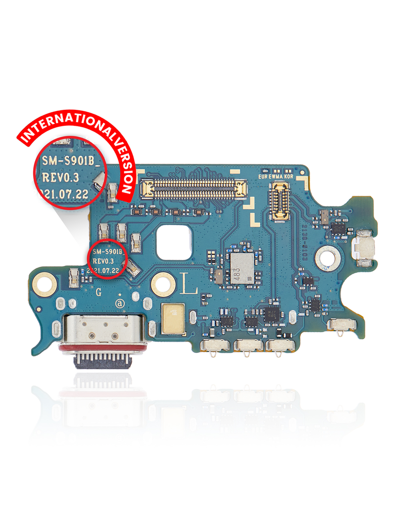 Charging Port Board With Sim Card Reader For Samsung Galaxy S22 5G (S901B) (International Version) (Premium)