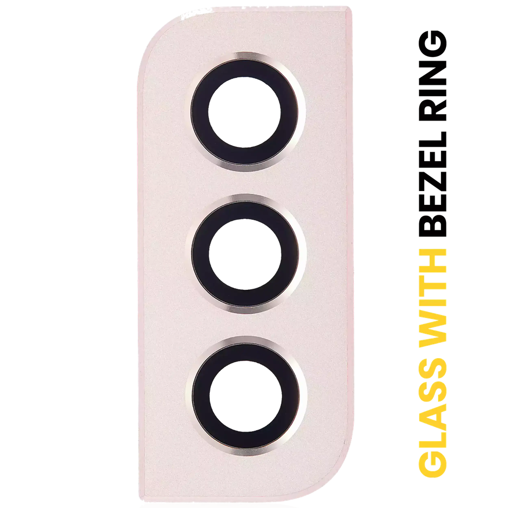 Back Camera Lens With Bezel Ring For Samsung Galaxy S22 / S22 Plus (Pink Gold) (Premium)