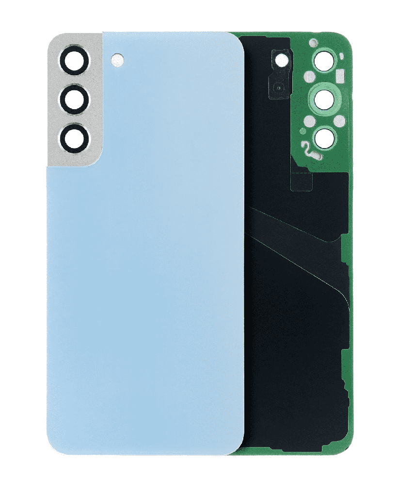 Back Cover Glass With Camera Lens For Samsung Galaxy S22 Plus 5G (No Logo) (Sky Blue)