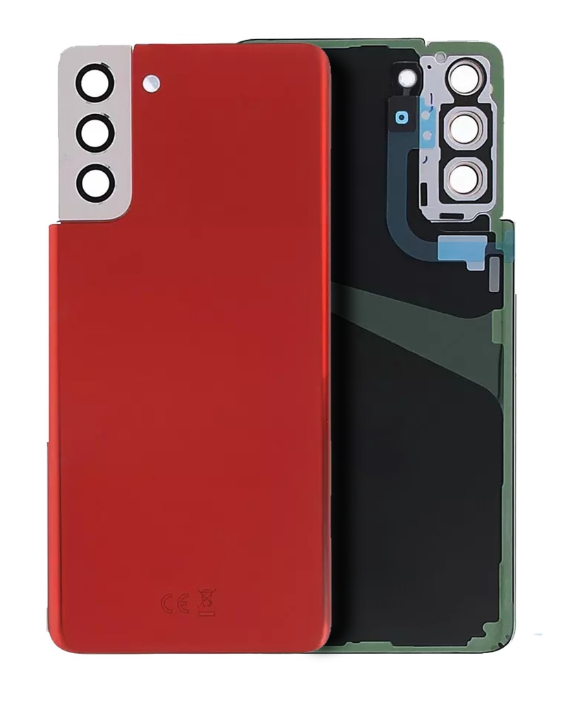Back Cover Glass With Camera Lens For Samsung Galaxy S21 Plus 5G (No Logo) (Phantom Red)