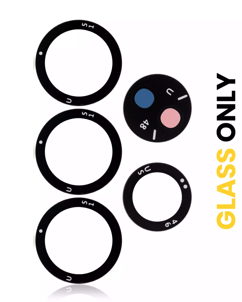 Back Camera Lens (Glass Only) With Adhesive For Samsung Galaxy S21 Ultra 5G (5 Piece Set) (Premium)