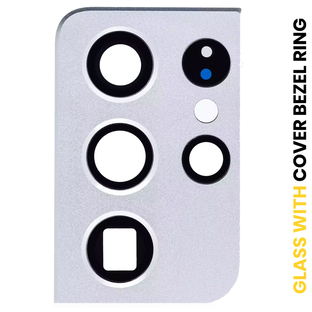 Back Camera Lens With Cover Bezel Ring For Samsung Galaxy S21 Ultra (Phantom Silver) (Premium)