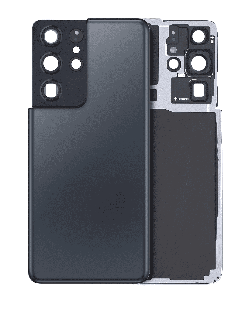 Back Cover Glass With Camera Lens For Samsung Galaxy S21 Ultra (No Logo) (Phantom Navy)