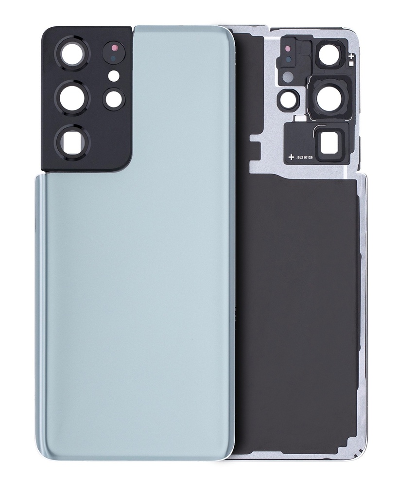 Back Cover Glass With Camera Lens For Samsung Galaxy S21 Ultra (No Logo) (Phantom Titanium)