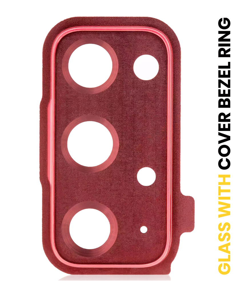Back Camera Lens With Cover Bezel Ring For Samsung Galaxy S20 FE 4G / 5G (Cloud Red) (Premium)
