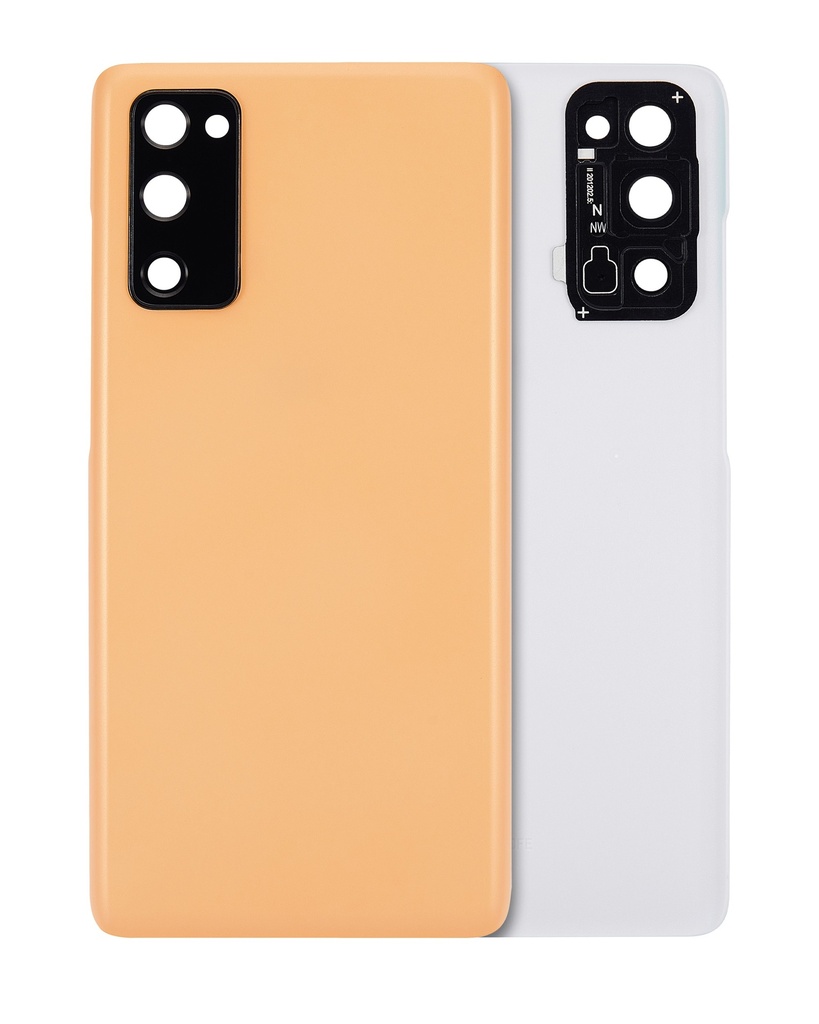 Back Cover Glass With Camera Lens For Samsung Galaxy S20 FE 5G (No Logo) (Cloud Orange)