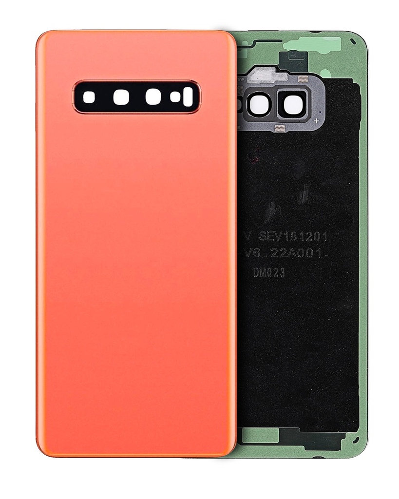 Back Cover Glass With Camera Lens For Samsung Galaxy S10 (No Logo) (Flamingo Pink)