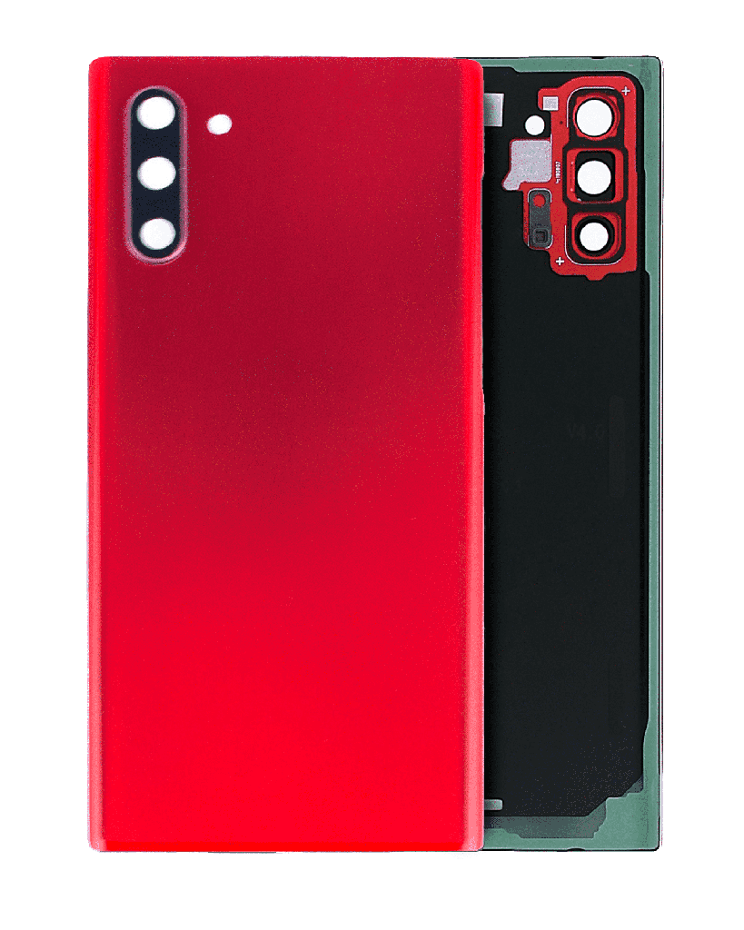 Back Cover Glass With Camera Lens For Samsung Galaxy Note 10 (No Logo) (Aura Red)