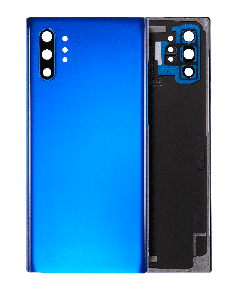 Back Cover Glass With Camera Lens For Samsung Galaxy Note 10 Plus / 5G (No Logo)  (Aura Blue)