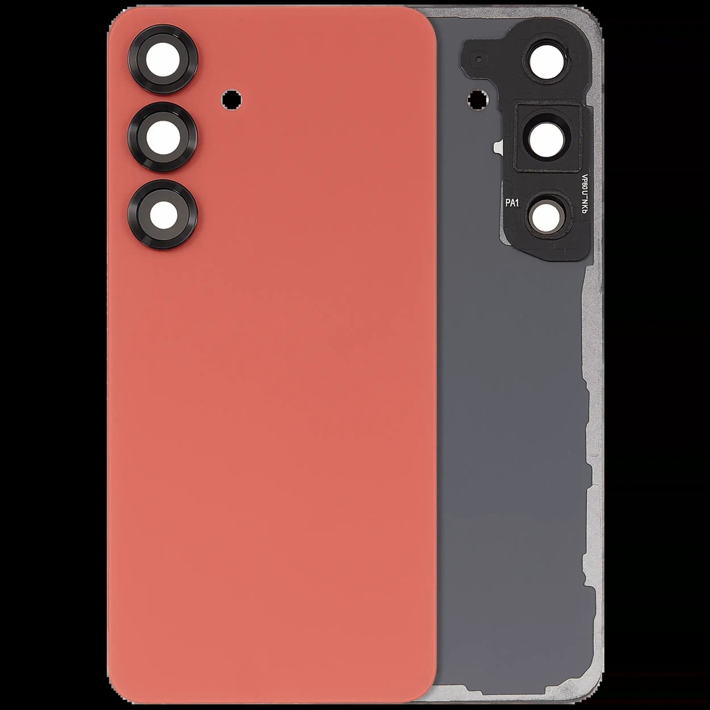 Back Cover Glass With Camera Lens For Samsung Galaxy S25 5G (No Logo) (Coral Red)