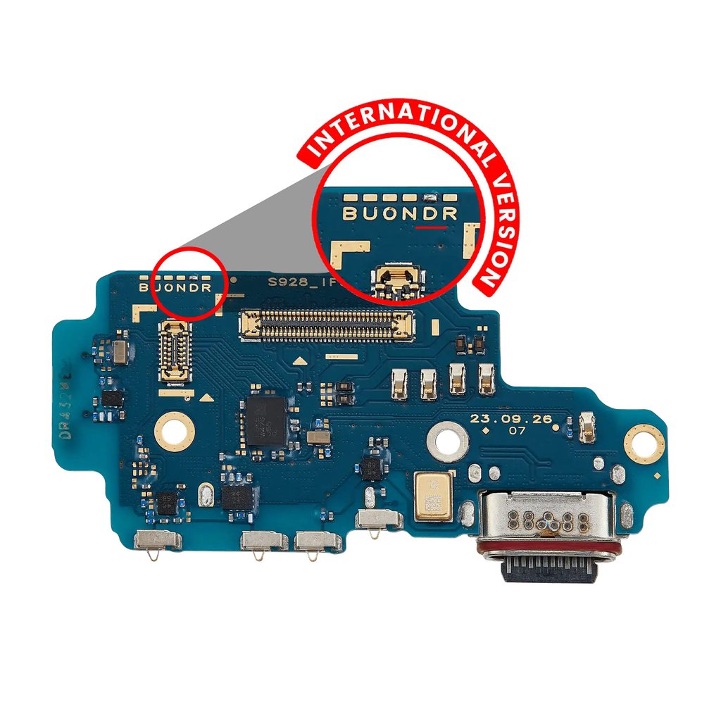 Charging Port Board With Sim Card Reader For Samsung Galaxy S24 Ultra 5G (S928D) (International Version) (Premium)