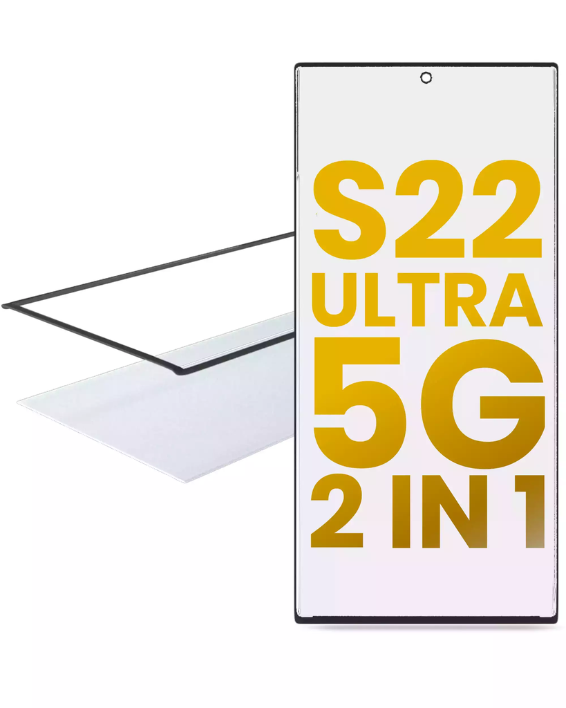 2 in 1 Front Glass + OCA Pre-Installed For Samsung Galaxy S22 Ultra 5G (Premium)