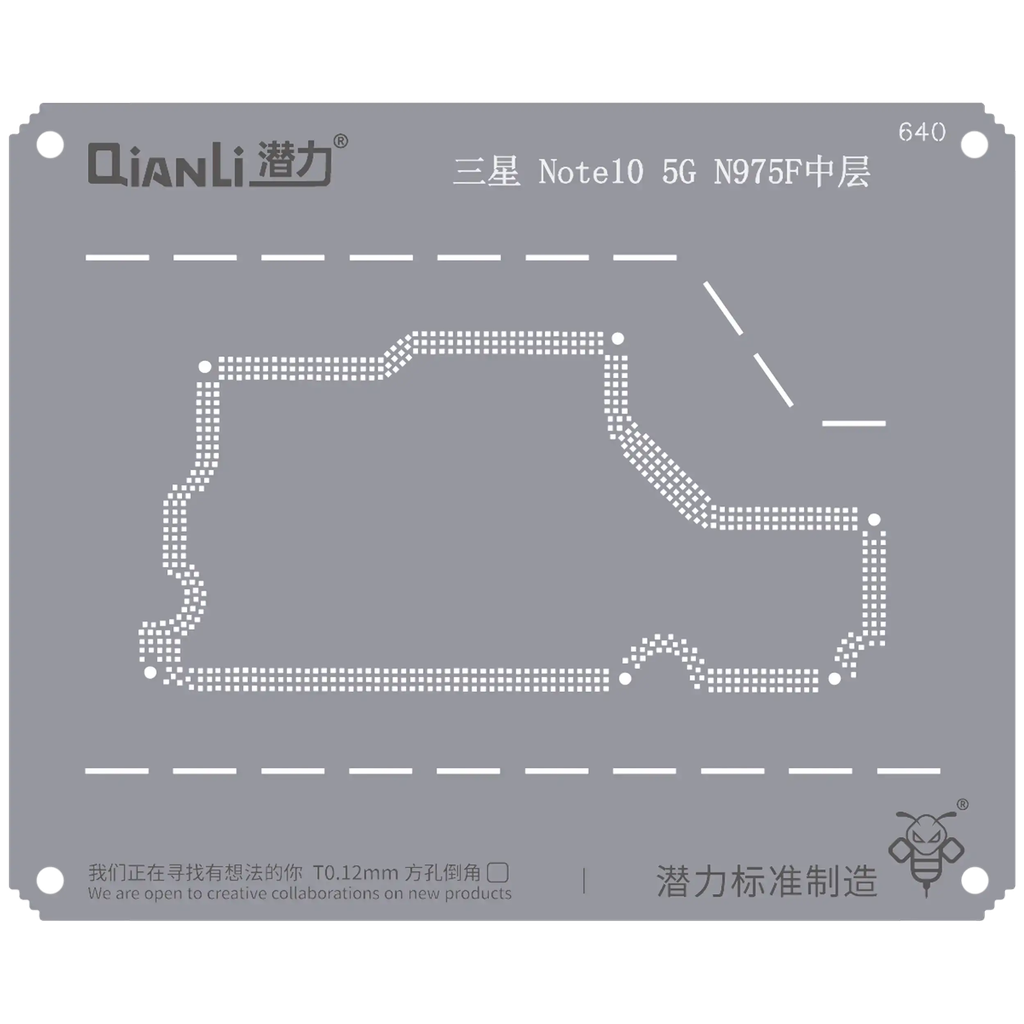 Bumblebee Stencil (QS640) For Samsung Galaxy Note 10 5G N975F Middle Frame (Qianli) (Premium)