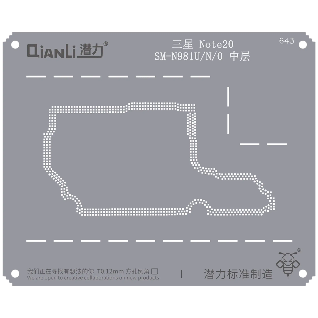Bumblebee Stencil (QS643) For Samsung Galaxy Note 20 SM-N981U/N/O Middle Frame (Qianli) (Premium)