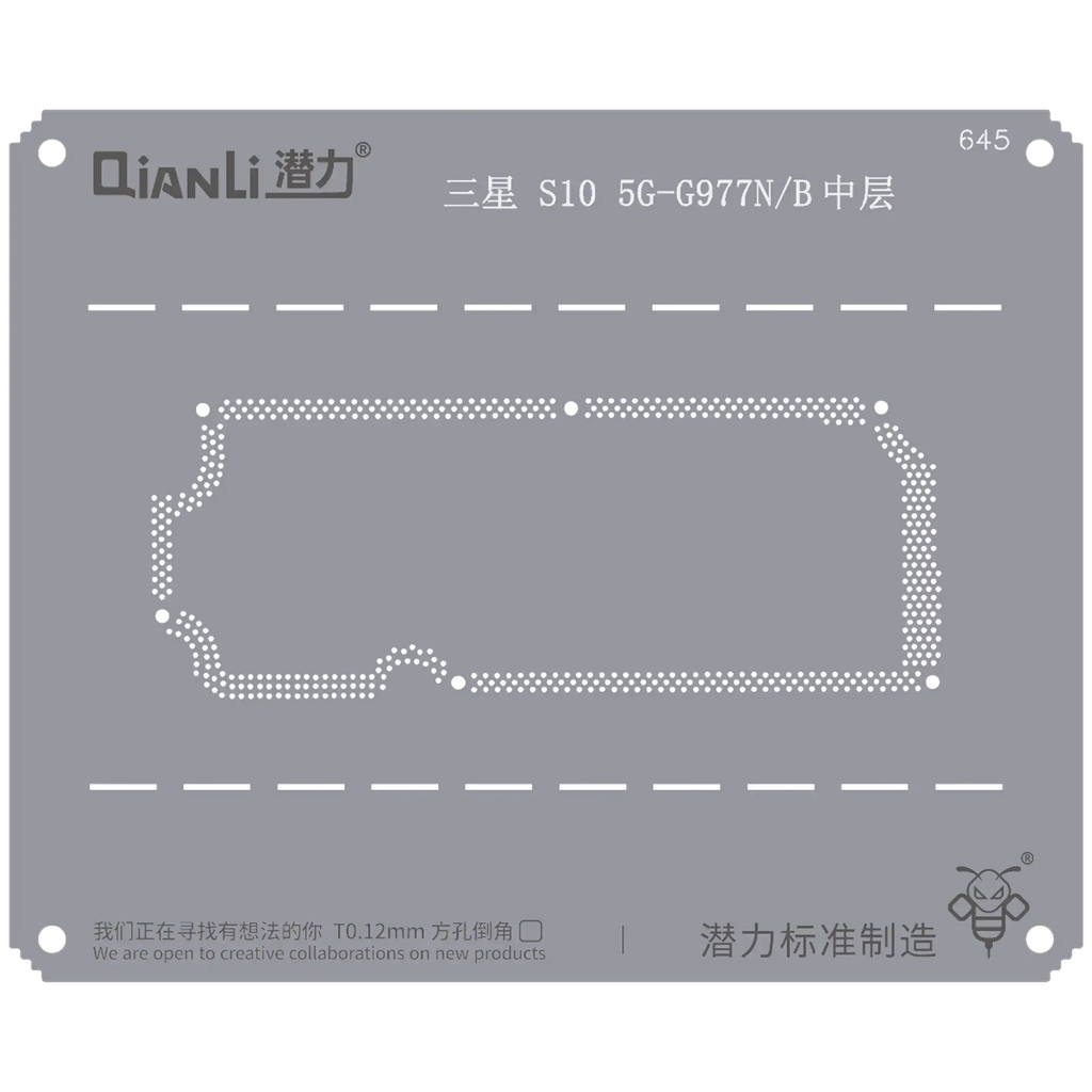 Bumblebee Stencil (QS645) For Samsung Galaxy S10 5G-G977N/B Middle Frame (Qianli) (Premium)