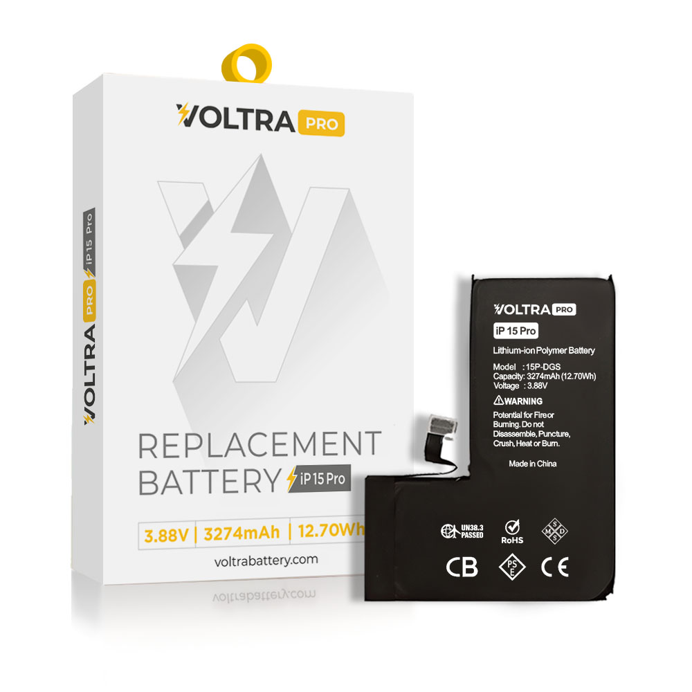 VOLTRA Pro (No Pop-Up) Battery For iPhone 15 Pro (Ground Shipping Only)