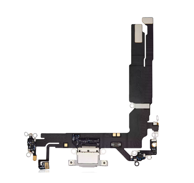 Charging Port Flex Cable For iPhone 16 (Aftermarket) (White) 