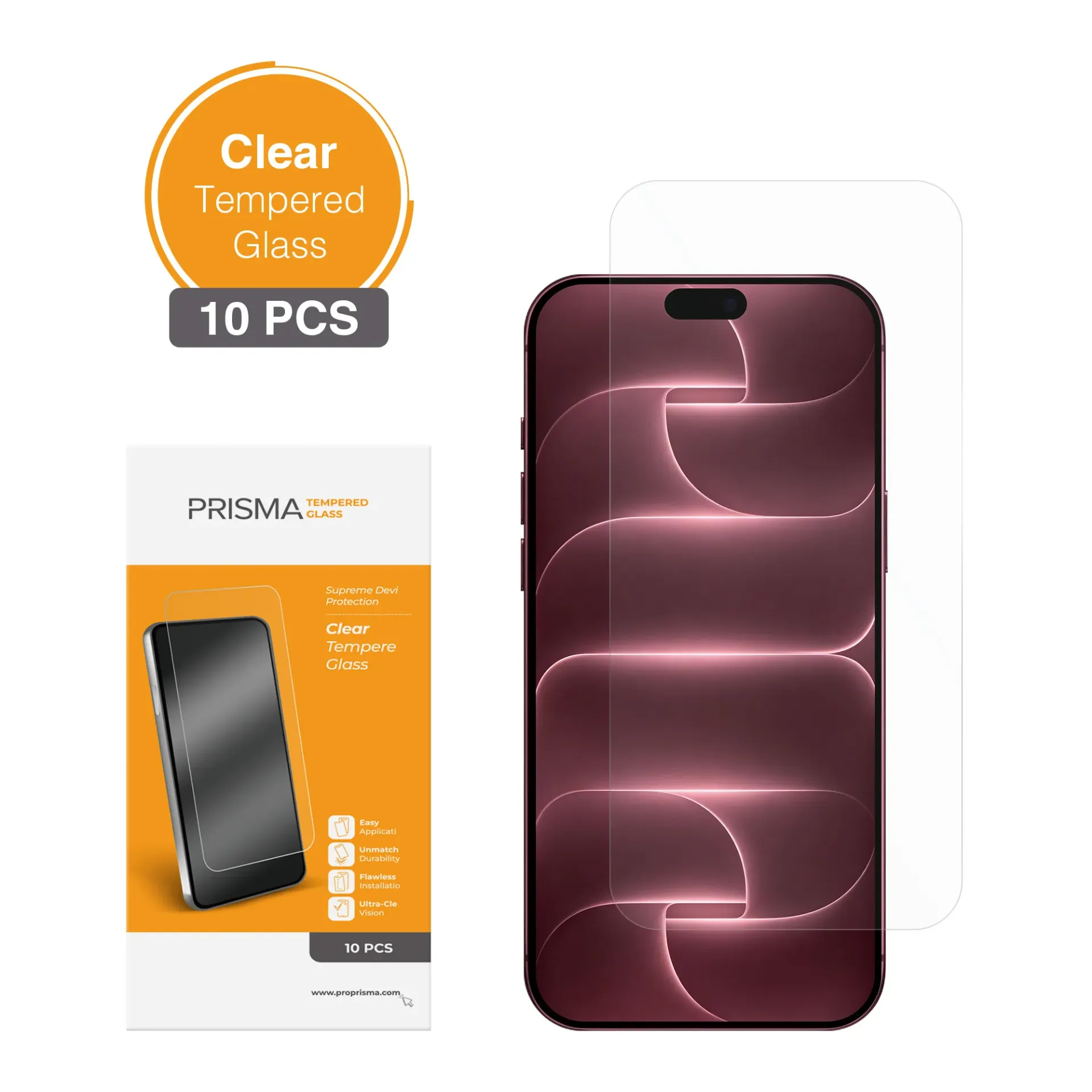 Clear Tempered Glass for iPhone 18 Pro Max / 17 Pro Max / 16 Pro Max (10 Pcs)