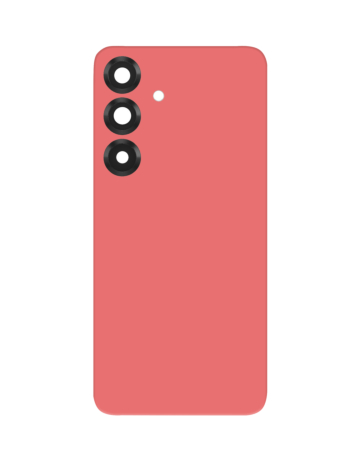 Back Cover Glass With Camera Lens and Adhesive For Samsung Galaxy S25 Plus (No Logo) (Coral Red)