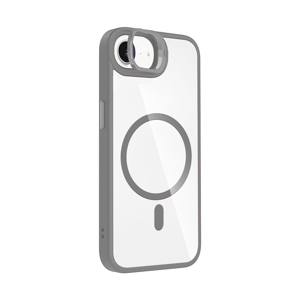 Magsafe Clear Camera Stand Case for  iPhone 17e / 16e - Gray