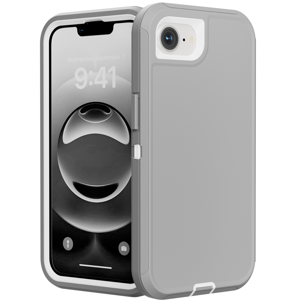 DualPro Protector Case for iPhone 17e / 16e - Gray & White