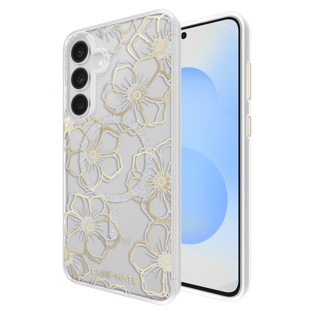 Case-mate - Floral Gems Case With Magnet For Samsung Galaxy S25 Fe - Gold