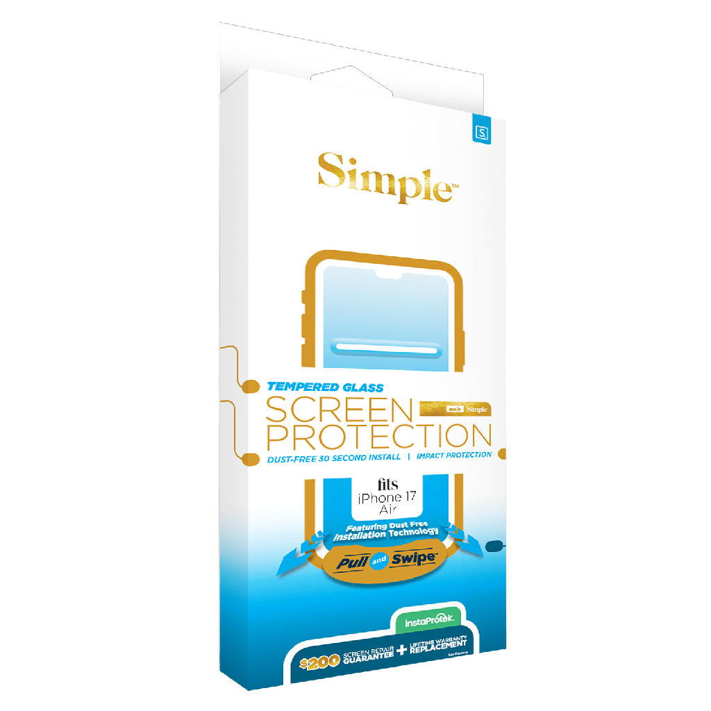 Simple - 200 Dust Removal Guided Tempered Glass Screen Protector For Apple Iphone Air - Clear