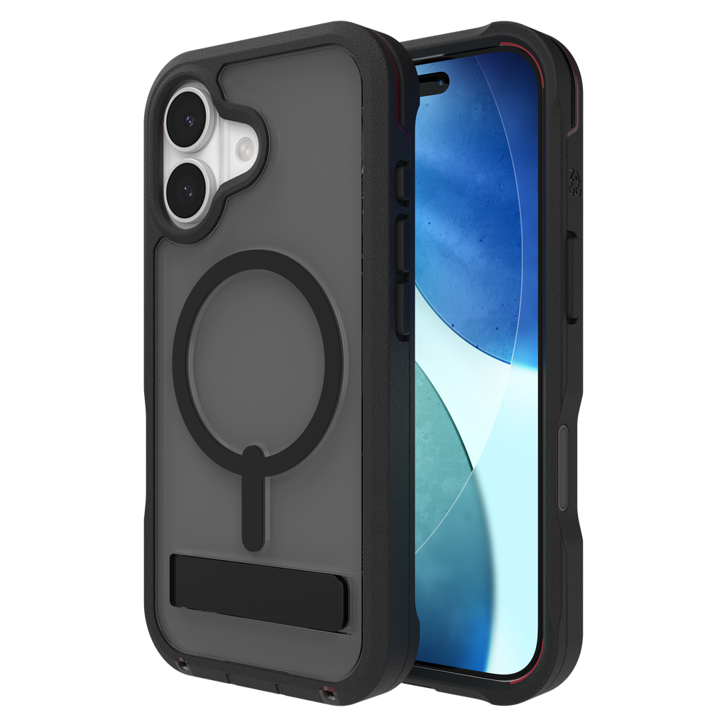 Zagg - Rainier Snap Magsafe Case With Kickstand For Apple Iphone 17 - Smoke Black