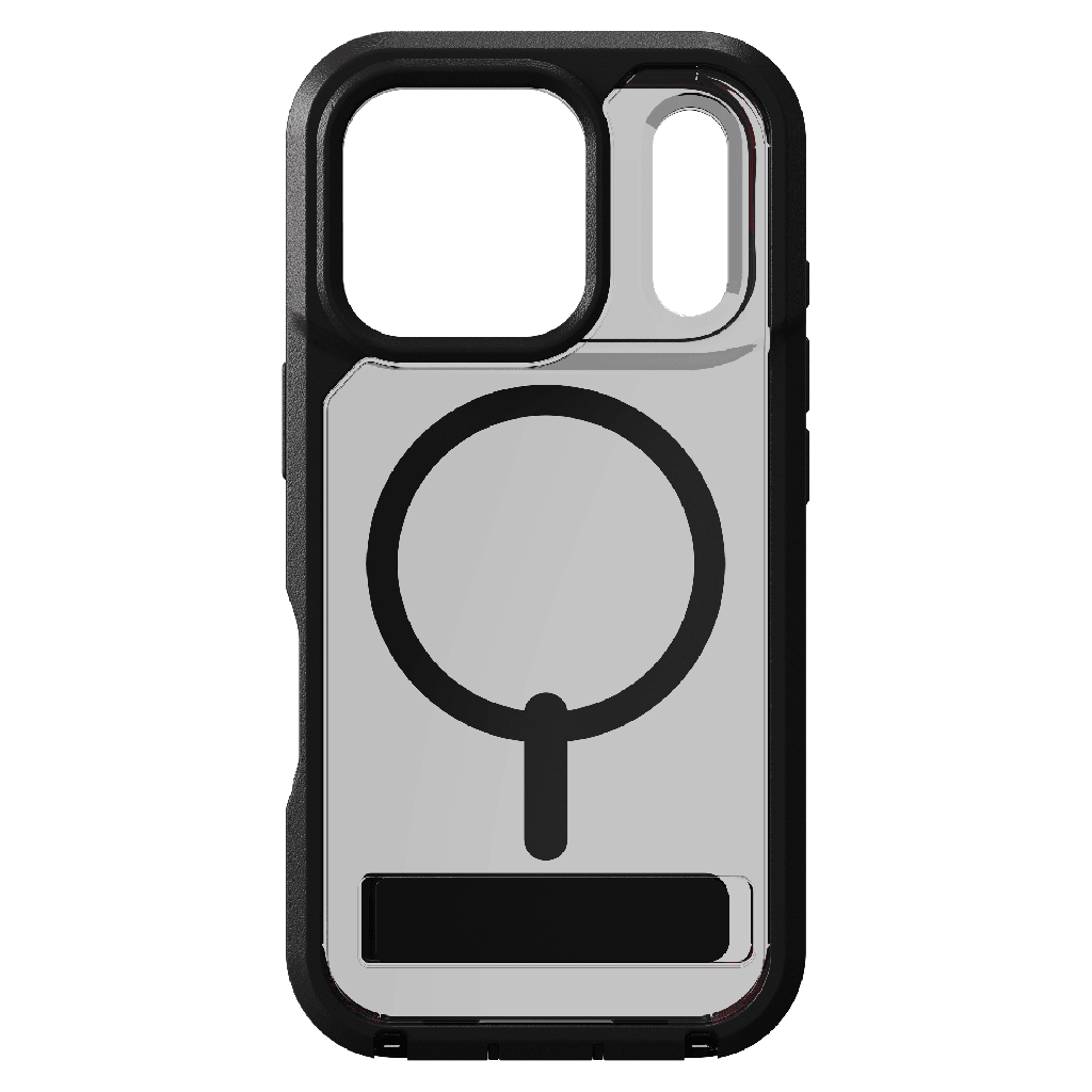 Zagg - Rainier Snap Magsafe Case With Kickstand For Apple Iphone 17 Pro - Smoke Black