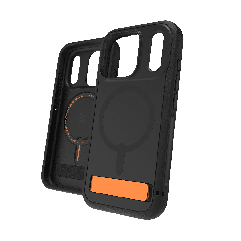 Zagg - Sedona Snap Magsafe Case With Kickstand For Apple Iphone 17 Pro - Flood Black