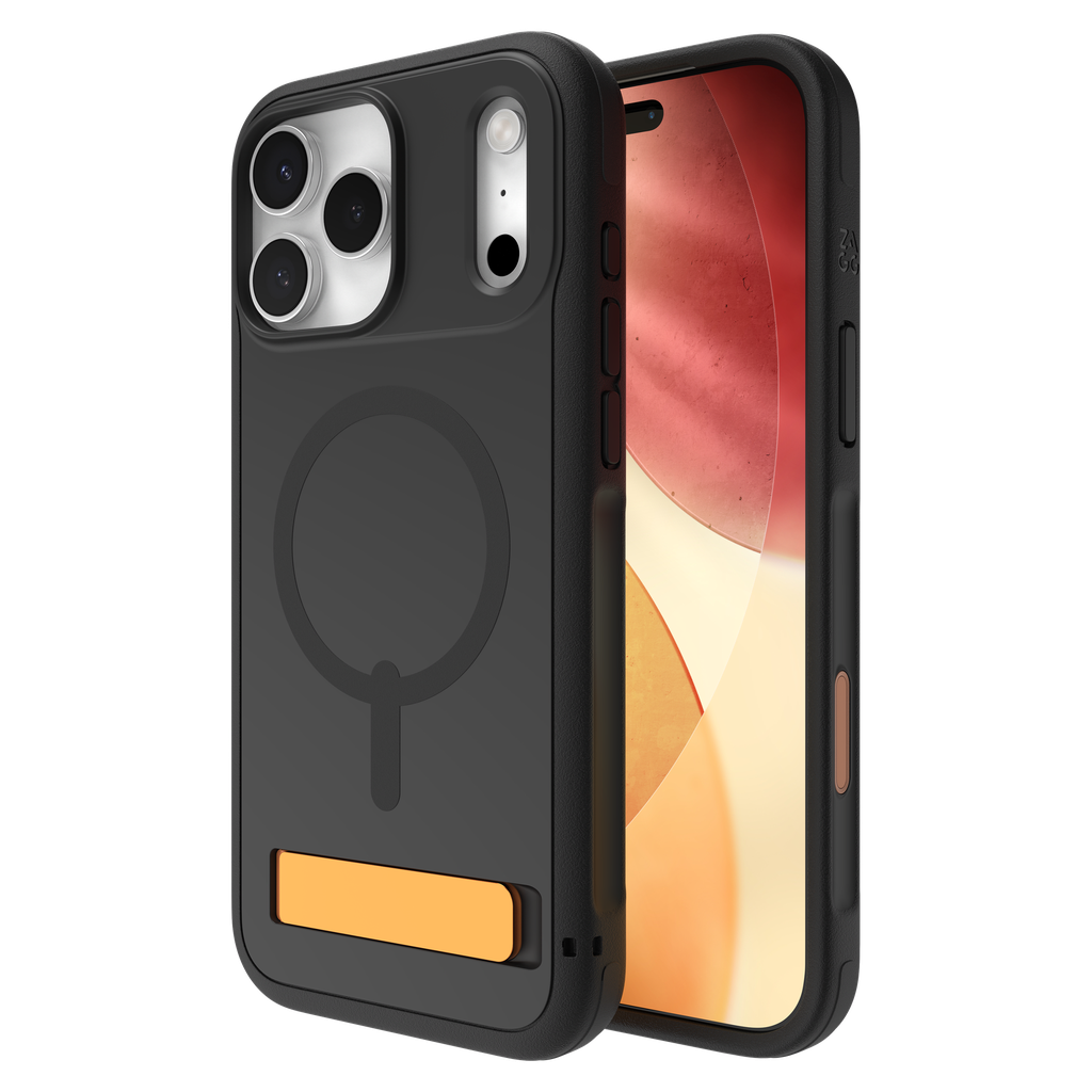 Zagg - Sedona Snap Magsafe Case With Kickstand For Apple Iphone 17 Pro Max - Flood Black