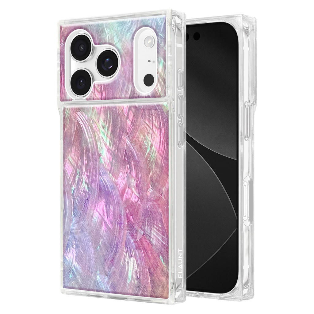 Flaunt - Square Magsafe Case For Apple Iphone 17 Pro - Pink Mother Of Pearl