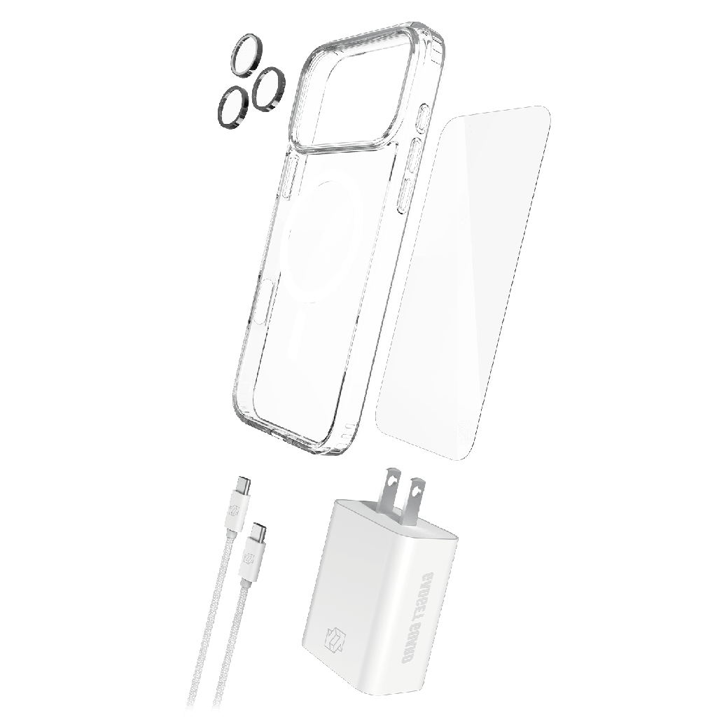 Gadget Guard - 5 In 1 Protection  Power Bundle For Apple Iphone 17 Pro - Clear