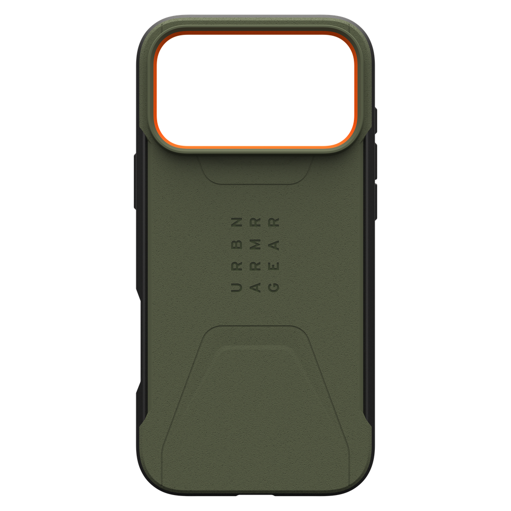 Urban Armor Gear Uag - Civilian Magsafe Case For Apple Iphone 17 Pro Max - Olive And Orange