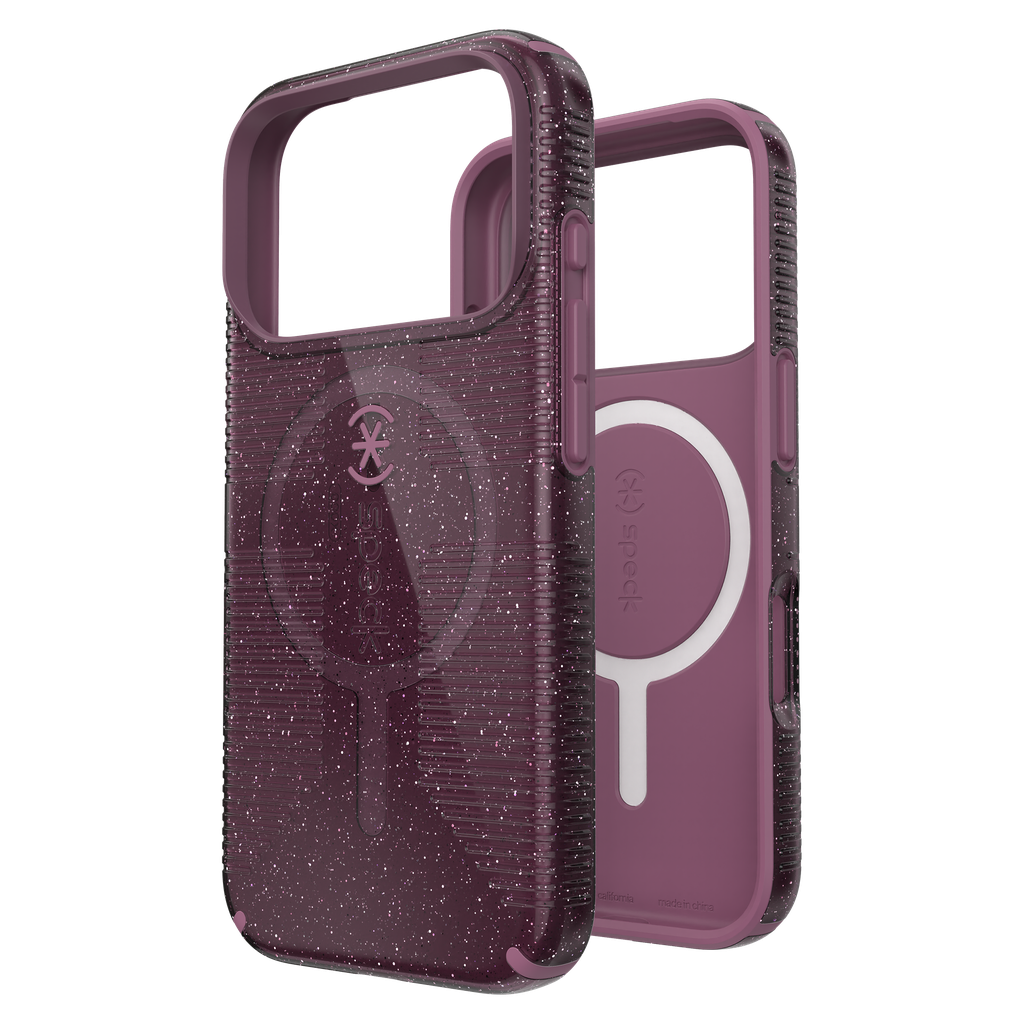 Speck - Candyshell Grip Magsafe Case For Apple Iphone 17 Pro - Plumberry Glitter