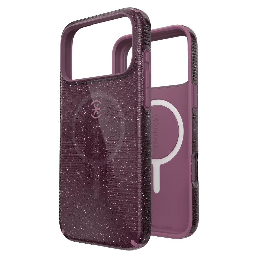 Speck - Candyshell Grip Magsafe Case For Apple Iphone 17 Pro Max - Plumberry Glitter