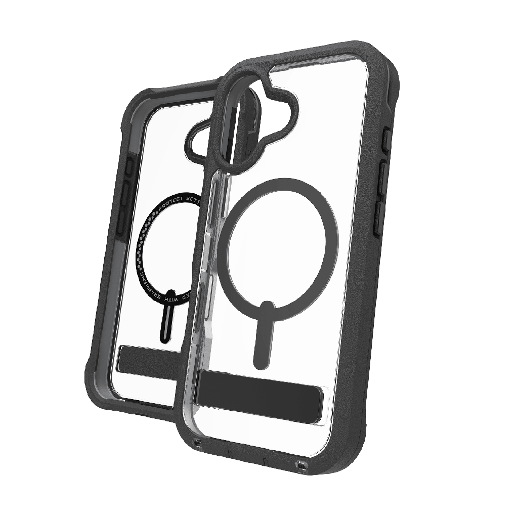 Zagg - Rainier Snap Case With Kickstand For Apple Iphone 17 - Black