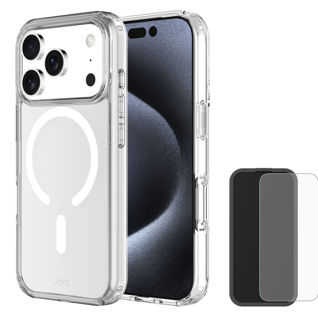 Axs - Ultra Clear Magsafe Case With Armorglass Pack For Apple Iphone 17 Pro Max - Clear