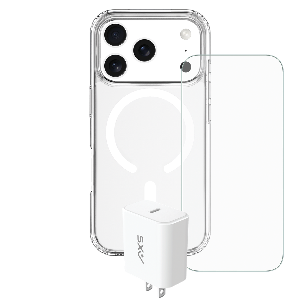 Axs - Ultra Clear Magsafe Essential Bundle For Apple Iphone 17 Pro - Clear