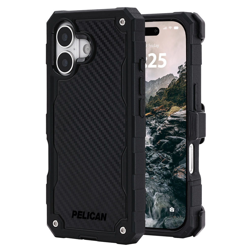 Pelican - Shield Magsafe Case With Holster For Apple Iphone 17 - Carbon Fiber