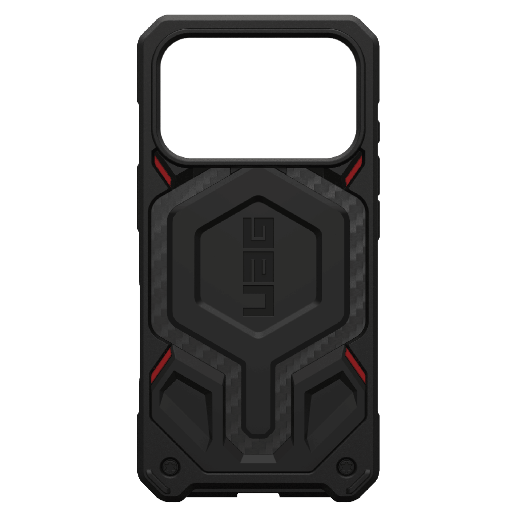 Urban Armor Gear Uag - Monarch Pro Case For Apple Iphone 17 Pro - Carbon Fiber Black And Red